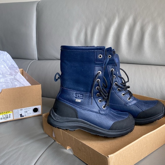 UGG Shoes - Dark blue Ugg size 7.5 with fur excellent for winter